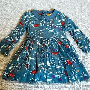 Mini Boden Winter Woodland Print Kids Dress
